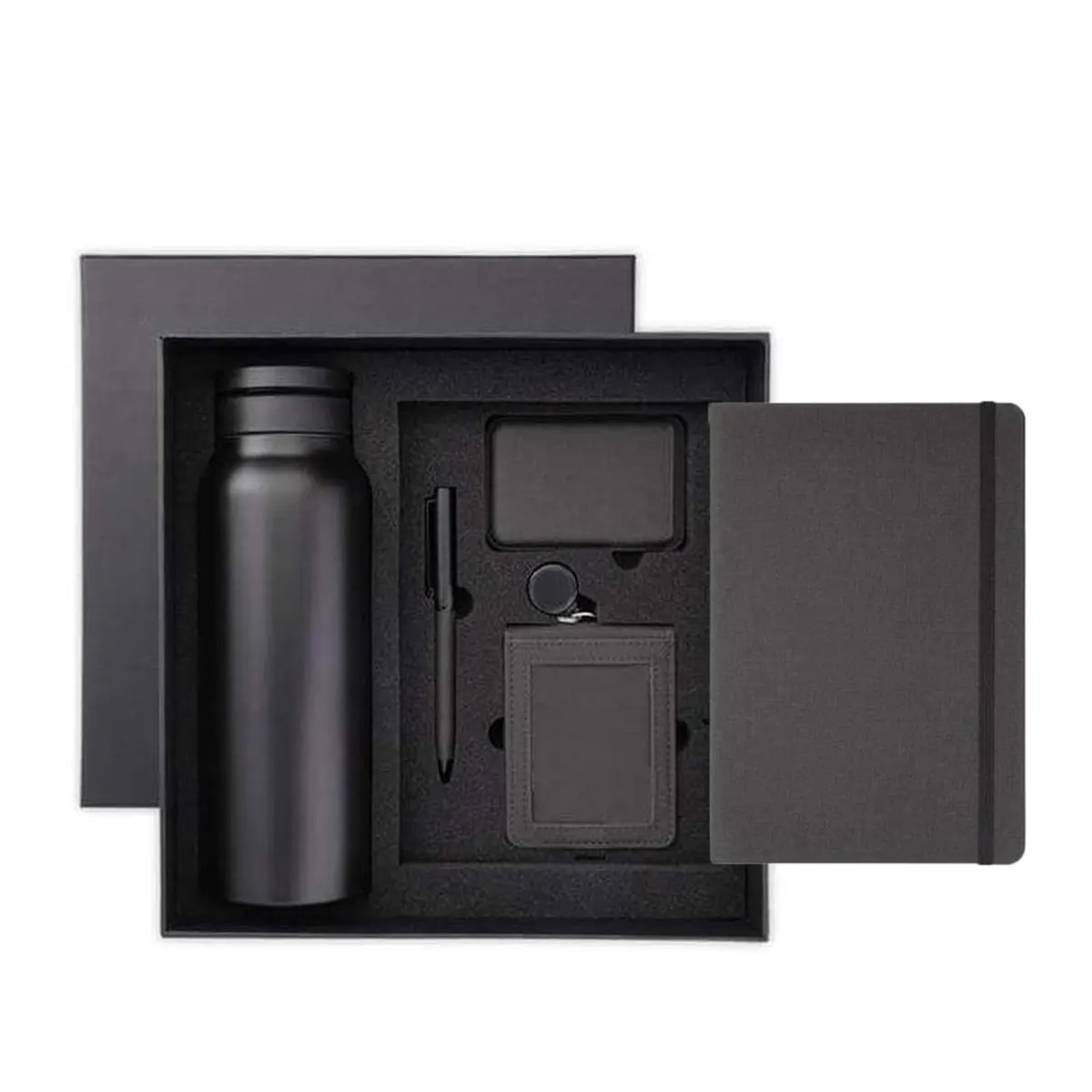 Luxury corporate gift sets with notebook bottle pen and accessories for executive gifting