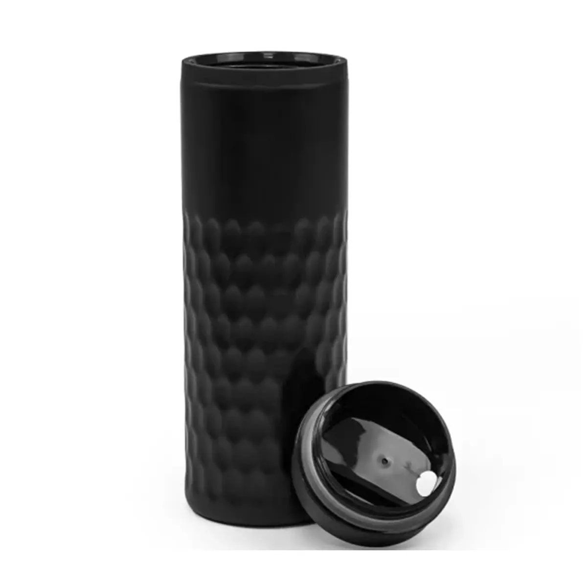 drinkwares-Black Textured Stainless Steel Thermal Tumbler