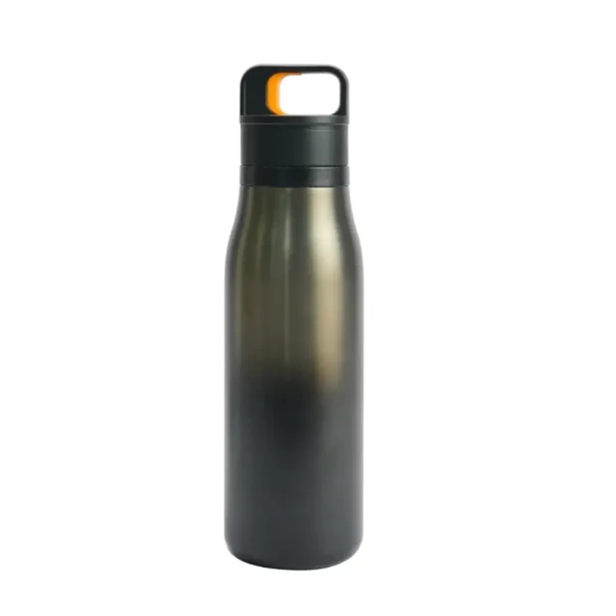 drinkwares-Black Stainless Steel Water Bottle with Carry Loop